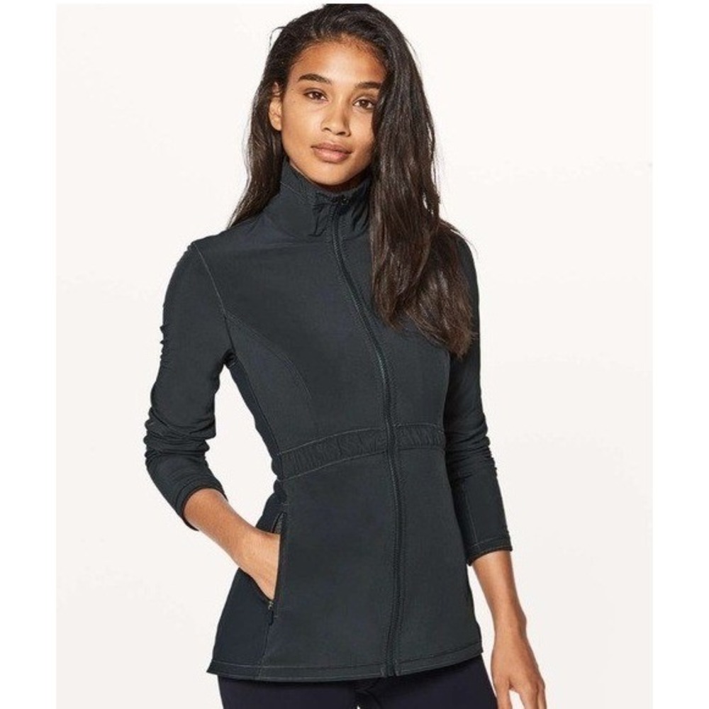 Lululemon Round Trip Jacket Full Zip Athletic Gray Stretch Lightweight Size 8